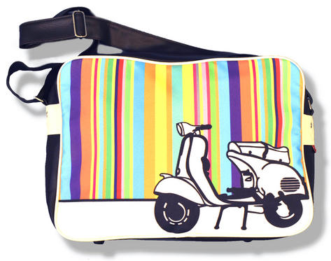 Retro Mod Vespa Scooter Stripes Shoulder Flight Bag Preview